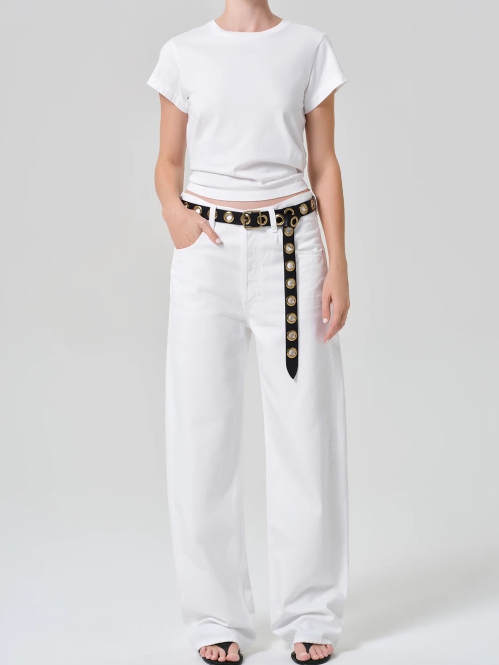 Citizens of Humanity Ayla Baggy Wide Leg Jeans White Size 32
